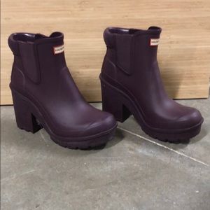 Purple Hunter Platform Heeled Boots sz 7-7.5